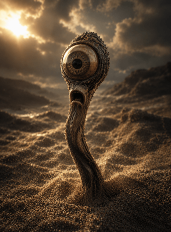 one-eyed-alien-in-the-sand